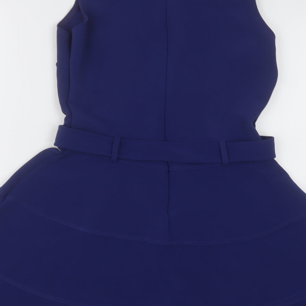 River Island Womens Purple Polyester A-Line Size 12 Scoop Neck Pullover
