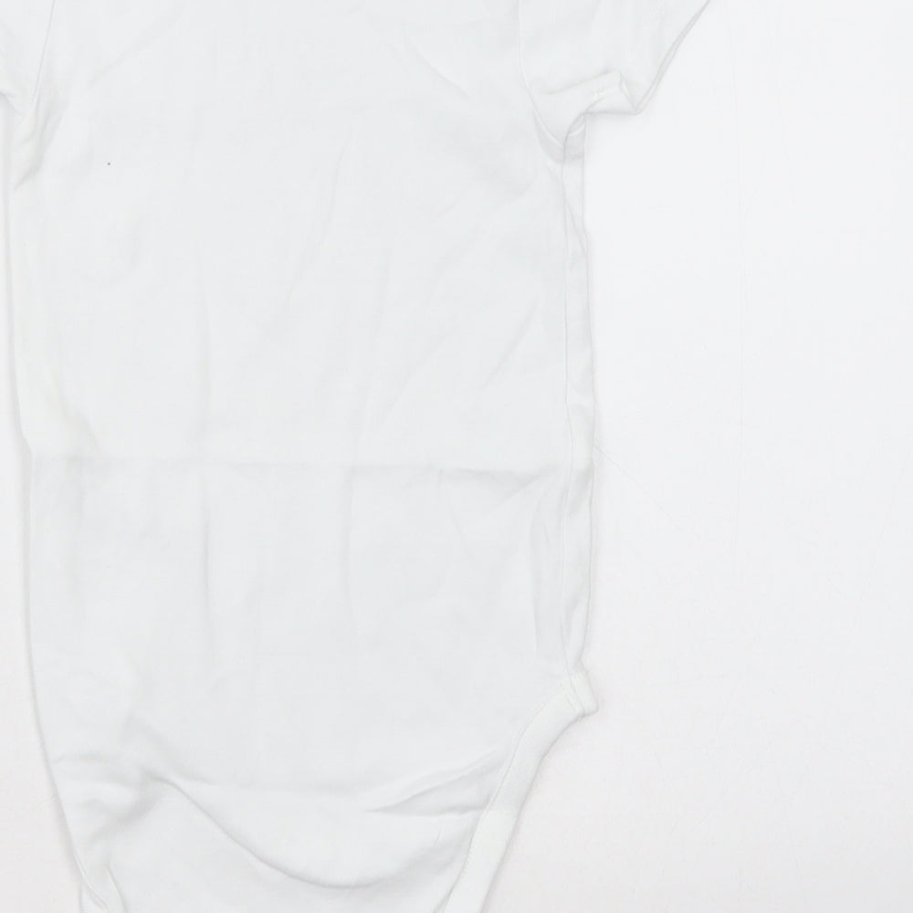 NEXT Girls White Cotton Bodysuit One-Piece Size 2-3 Years Button - Unisex