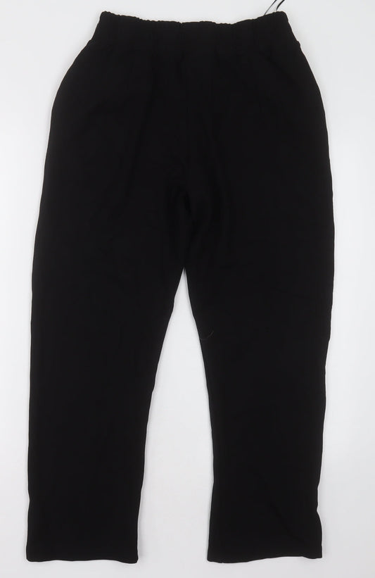 Womens UK Size M Gallery Regular Fit Cropped Black Trousers
