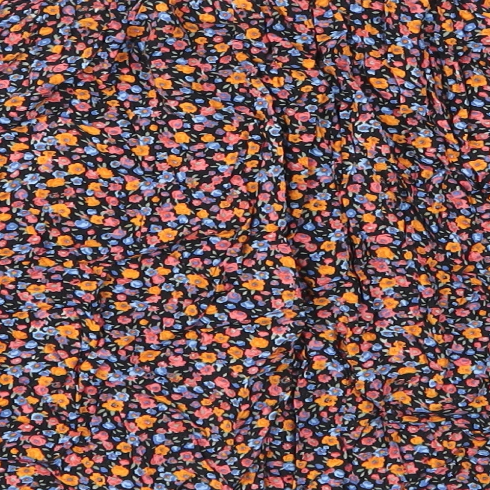 New Look Womens Multicoloured Floral Viscose A-Line Skirt Size 6 Button