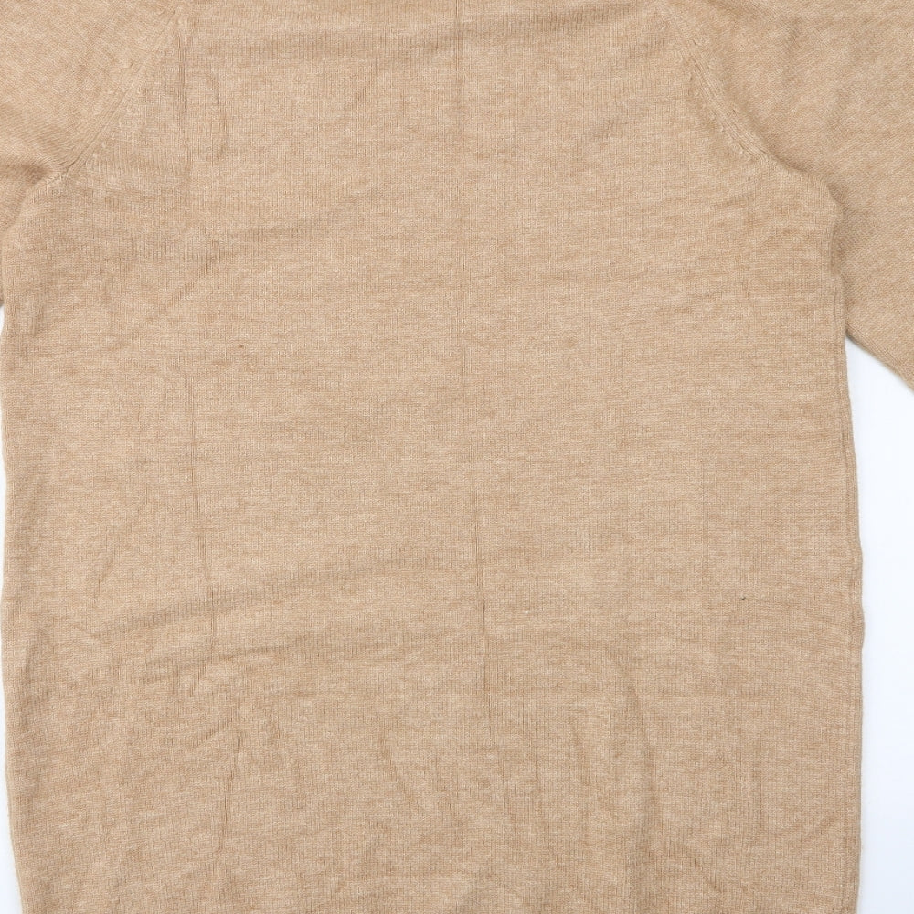 NEXT Womens Brown Viscose Jacket Dress Size M Round Neck Pullover - ruched shoulder