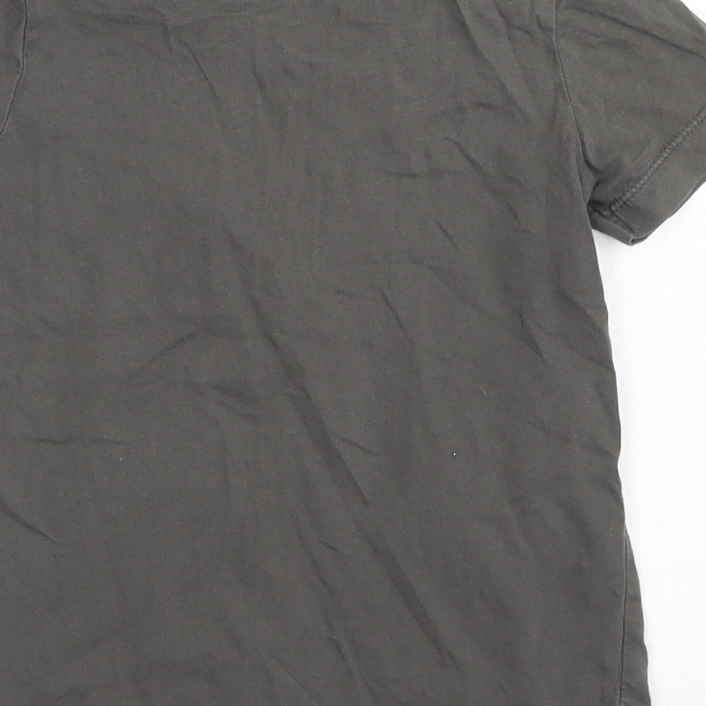 TU Boys Brown Cotton Basic T-Shirt Size 18-24 Months Crew Neck