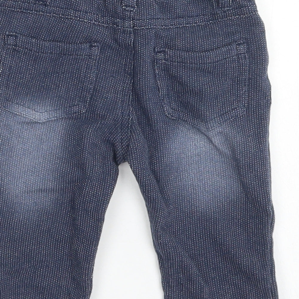 Hullabaloo Boys Blue Cotton Capri Trousers Size 6-9 Months Snap
