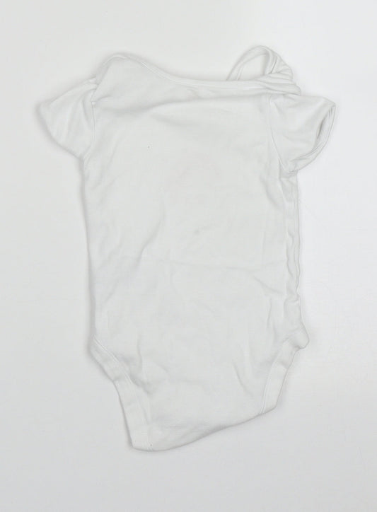 George Girls White Cotton Babygrow One-Piece Size 18-24 Months Button - Cute Rainbow