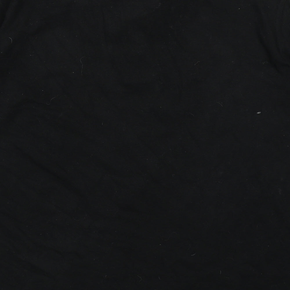 Man Essentials Mens Black Cotton Polo Size L V-Neck Pullover