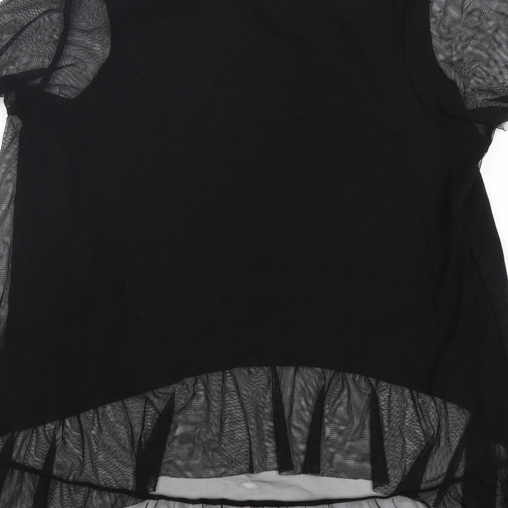 Womens UK Size 10 River Island Black Basic T-Shirt