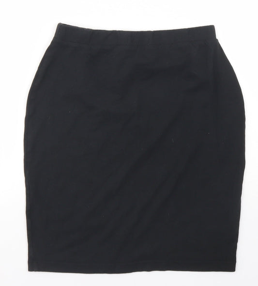 Back view of Papaya women’s black cotton straight & pencil skirt, size UK 8
