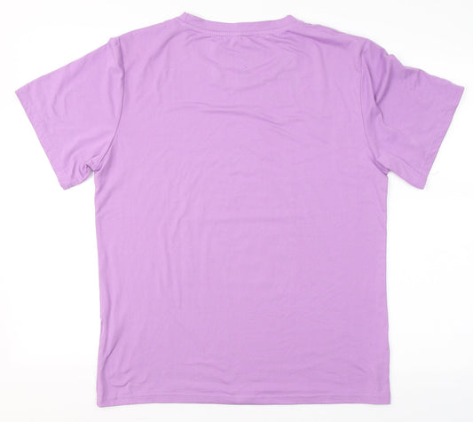 SheIn Womens Purple Polyester Basic T-Shirt Size S Round Neck - The Moon