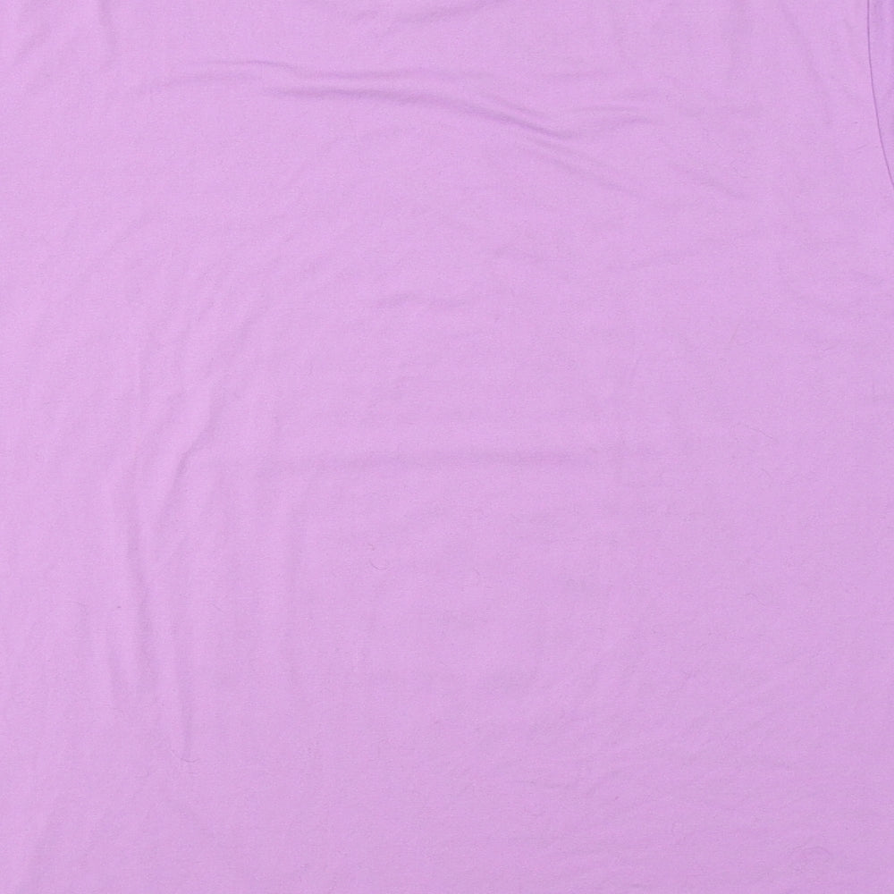 SheIn Womens Purple Polyester Basic T-Shirt Size S Round Neck - The Moon