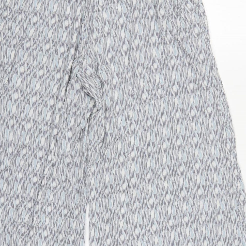 Lilyful Womens Grey Geometric Viscose Trousers Size 28 in L26 in Regular