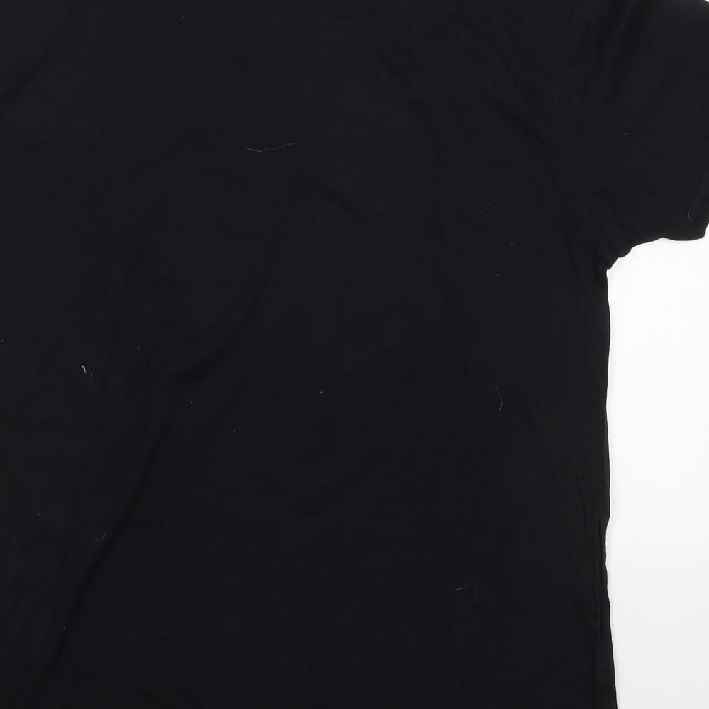 JHK Mens Black Cotton T-Shirt Size M Crew Neck - Barcelona