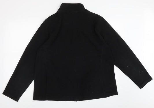 Dunnes Stores Mens Black High Neck Polyester Full Zip Jumper Size XL