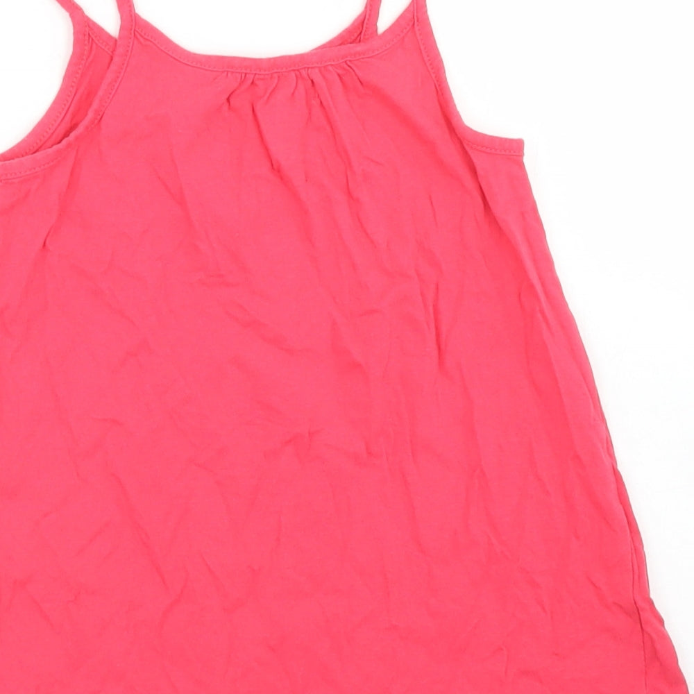 La Redoute Girls Pink Cotton Camisole T-Shirt Size 10 Years Round Neck