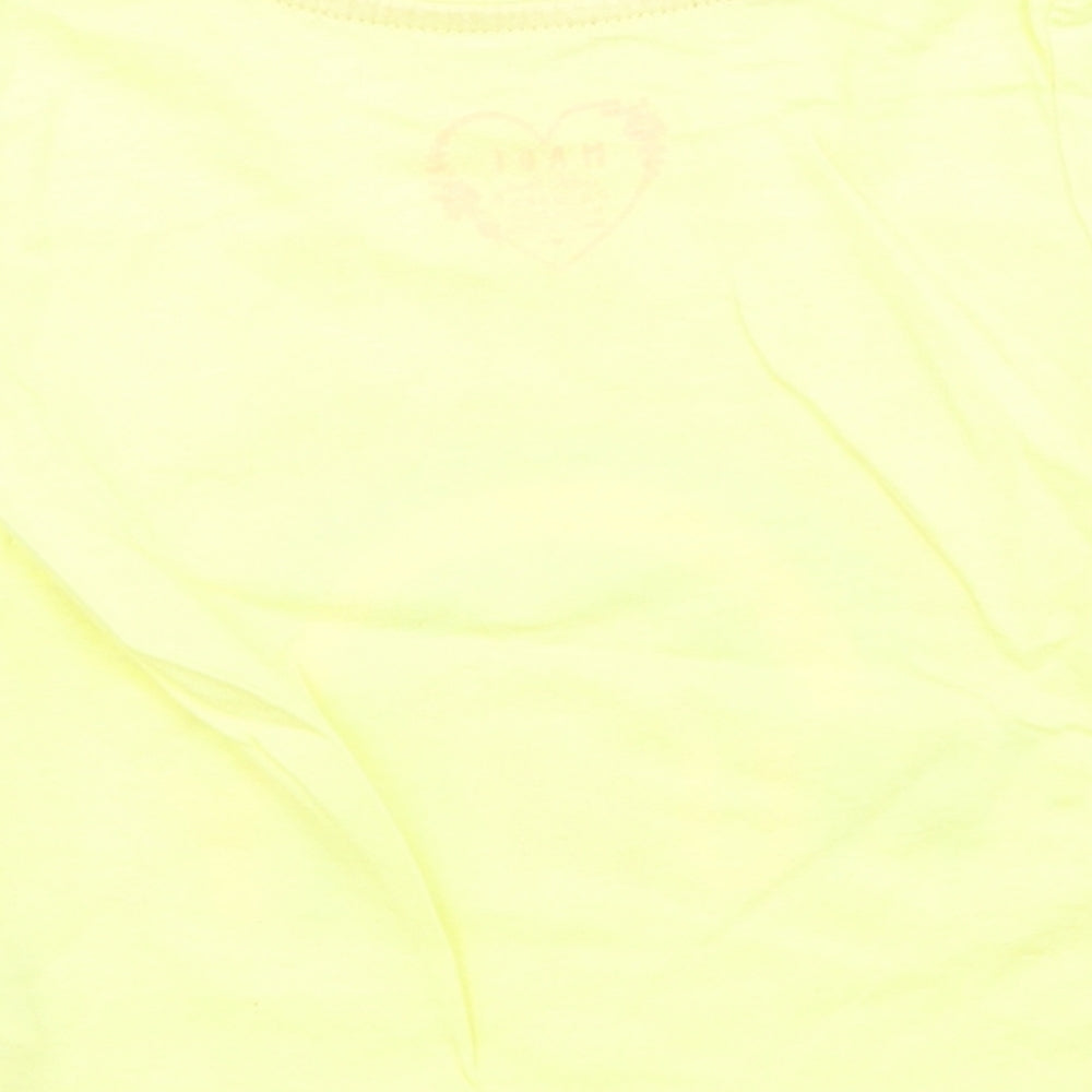 Primark Girls Yellow Cotton Basic T-Shirt Size 9-12 Months Crew Neck - Rainbow