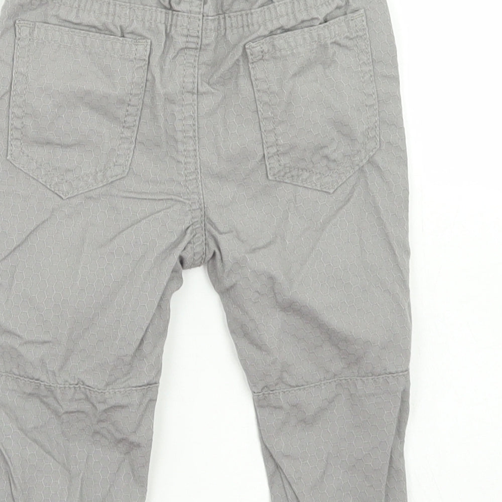 Denim Co Boys Grey Cotton Windbreaker Trousers Size 9-12 Months Drawstring