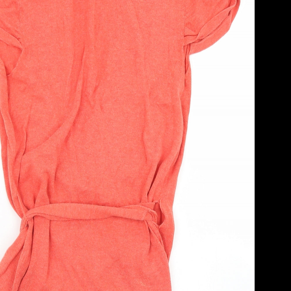 Womens UK Size 12 Topshop Orange Wrap Jumper