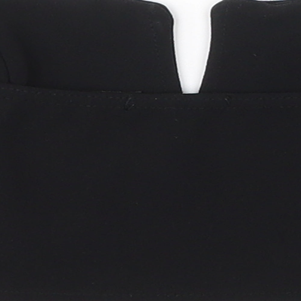Boohoo Womens Black Polyester Cropped Blouse Size 6 V-Neck