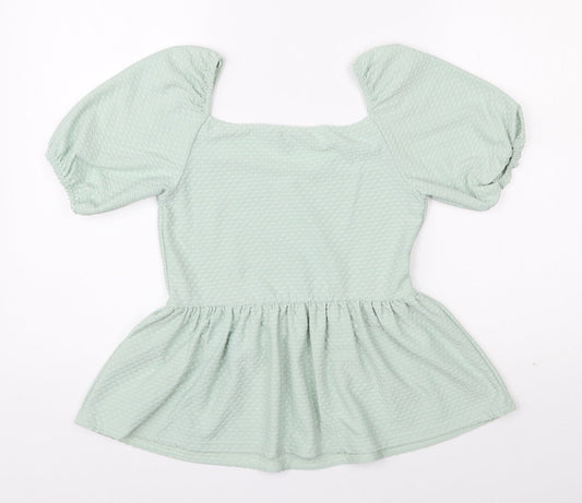 Womens UK Size 10 Peacocks Green Basic Blouse