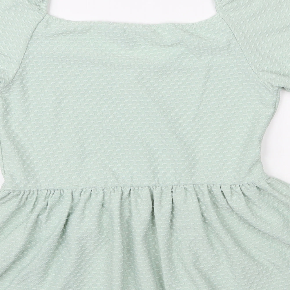 Womens UK Size 10 Peacocks Green Basic Blouse