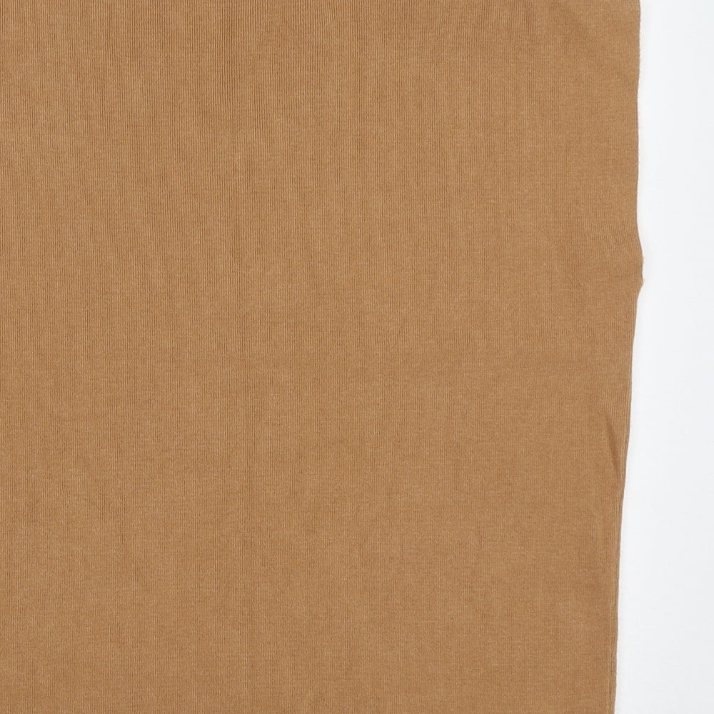 F&F Womens Brown High Neck Polyester Pullover Jumper Size XS