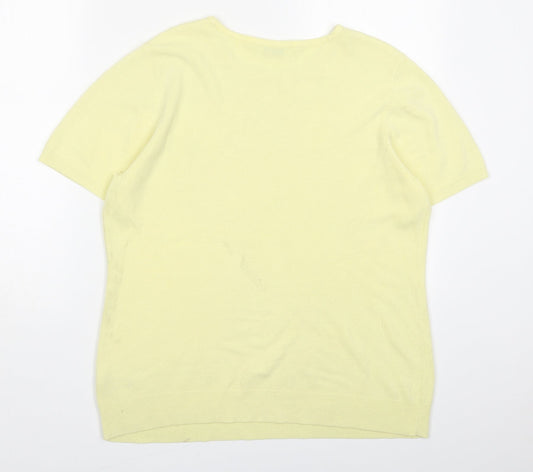 BHS Womens Yellow Round Neck Acrylic Pullover Jumper Size 18