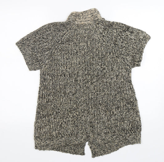 BHS Womens Brown Round Neck Acrylic Cardigan Jumper Size 12