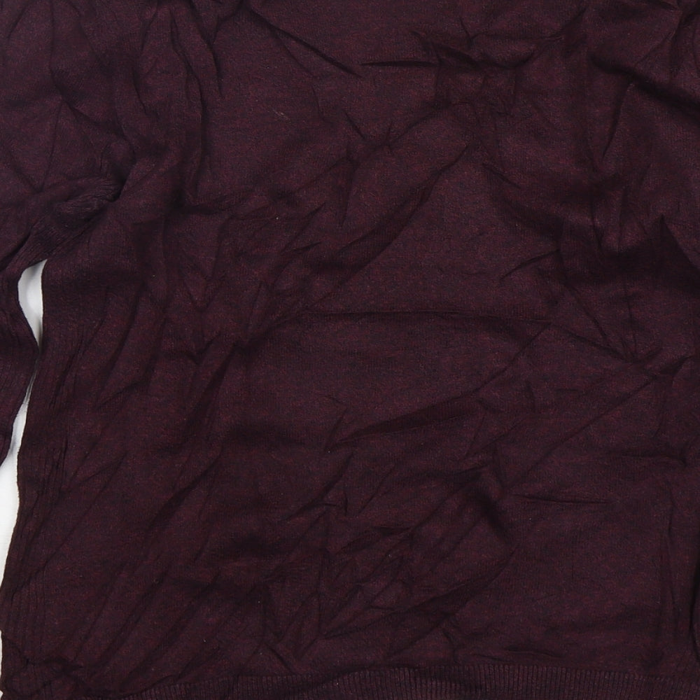Topman Mens Purple Round Neck Cotton Pullover Jumper Size S