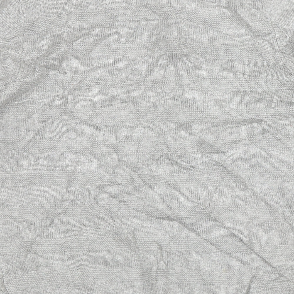 M&S Mens Grey Round Neck Acrylic Pullover Jumper Size M