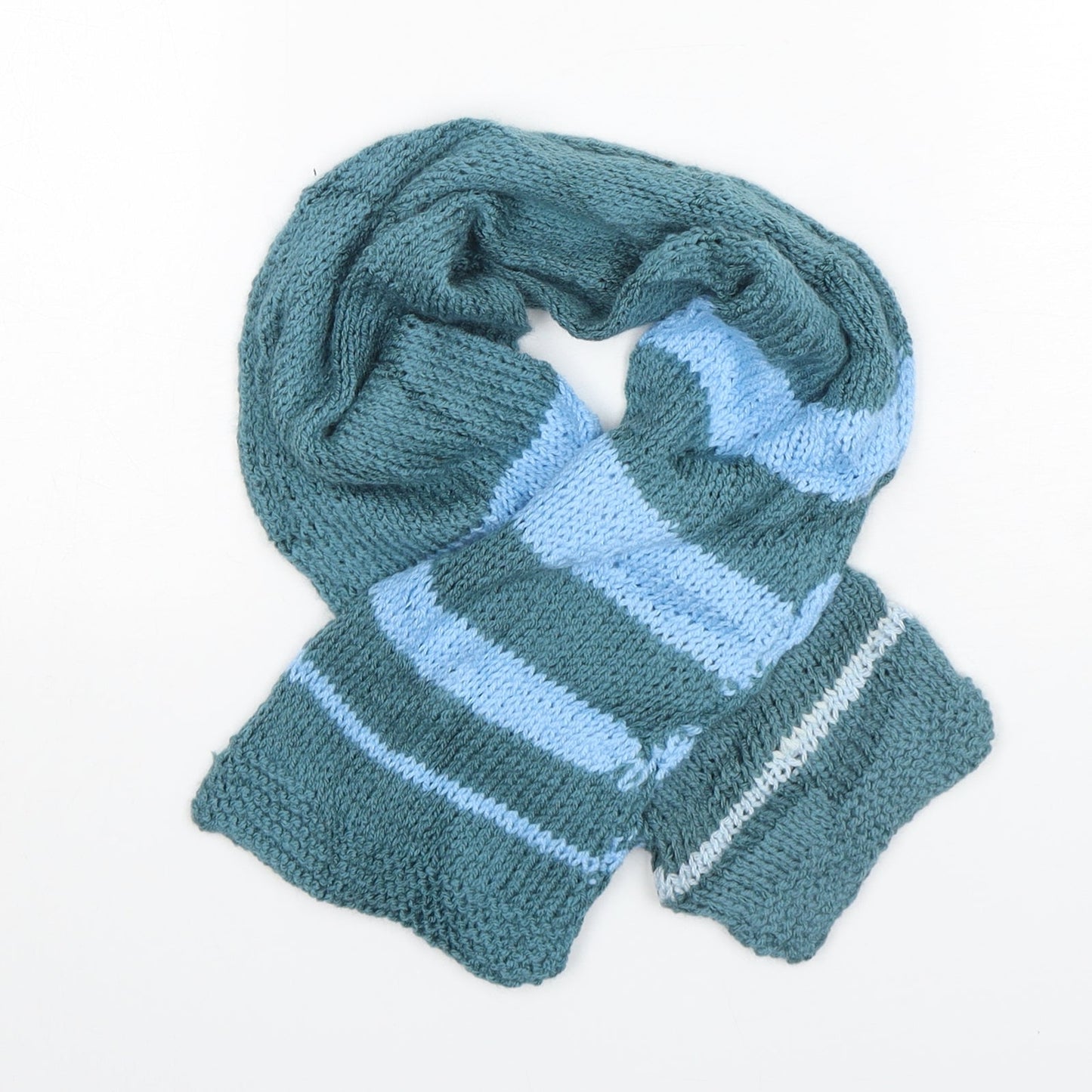 Preworn Womens Green Striped Scarf