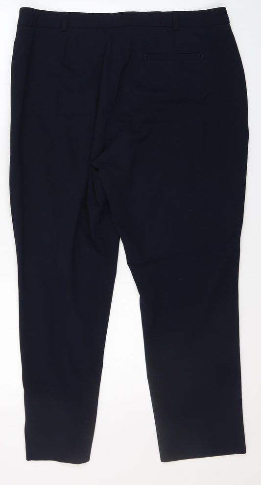 Womens UK Size 16 Marks and Spencer Regular Fit Blue Trousers