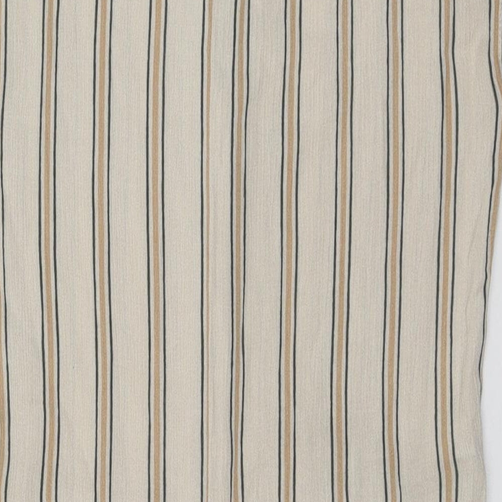 Primark Womens Beige Striped Viscose Playsuit One-Piece Size 6 L3 in