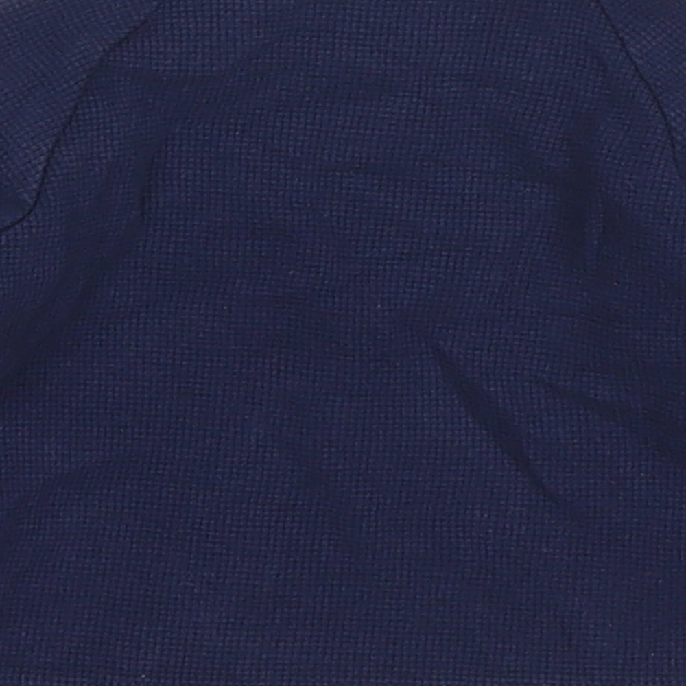 Marks and Spencer Boys Blue Cotton Basic T-Shirt Size 3-6 Months Crew Neck Button