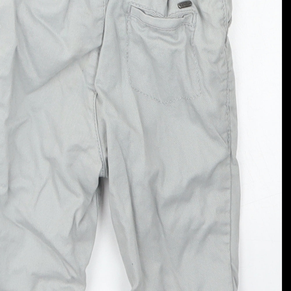 M&S Boys Grey Cotton Capri Trousers Size 3-6 Months Button