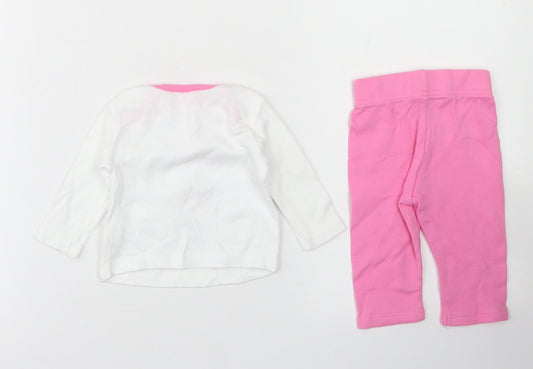 Disney Baby Girls Pink Solid Cotton Capri Pyjama Set Size Newborn - Minnie Mosue