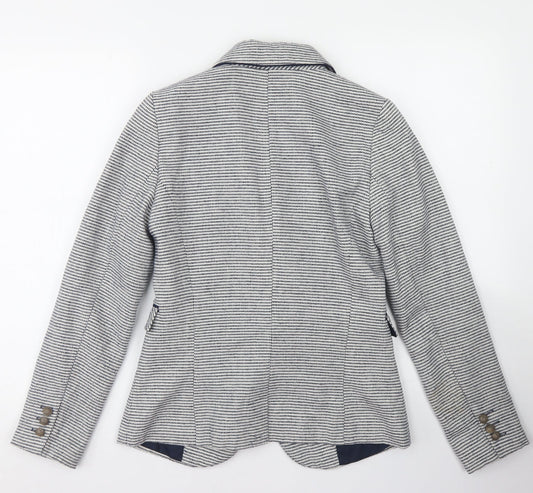 Atmosphere Womens Blue Striped Polyester Jacket Blazer Size 10