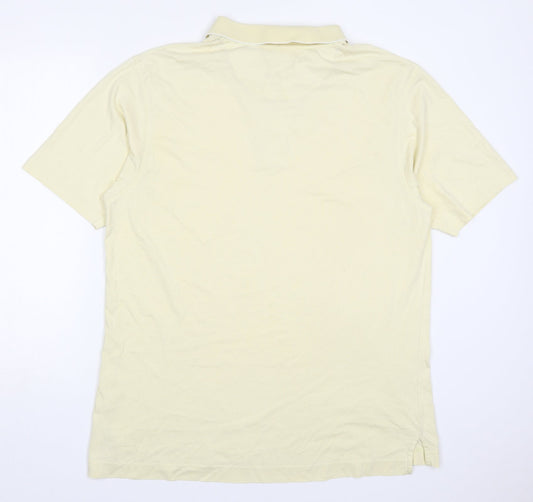 Maine Mens Yellow Cotton Polo Size XL Collared Pullover