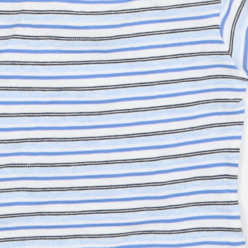 Primark Boys Blue Striped Cotton Basic T-Shirt Size 0-3 Months Crew Neck Pullover