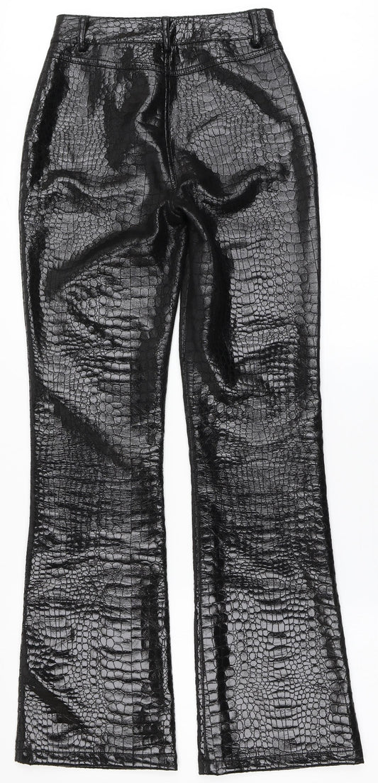 Womens UK Size XS Motel Regular Fit Black Trousers