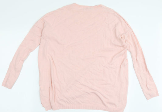 Womens UK Size S Zara Knit Pink Pullover Jumper
