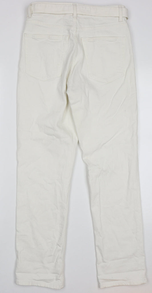 Topshop Womens White Coir Straight Jeans Size 28 L28 in Regular Button