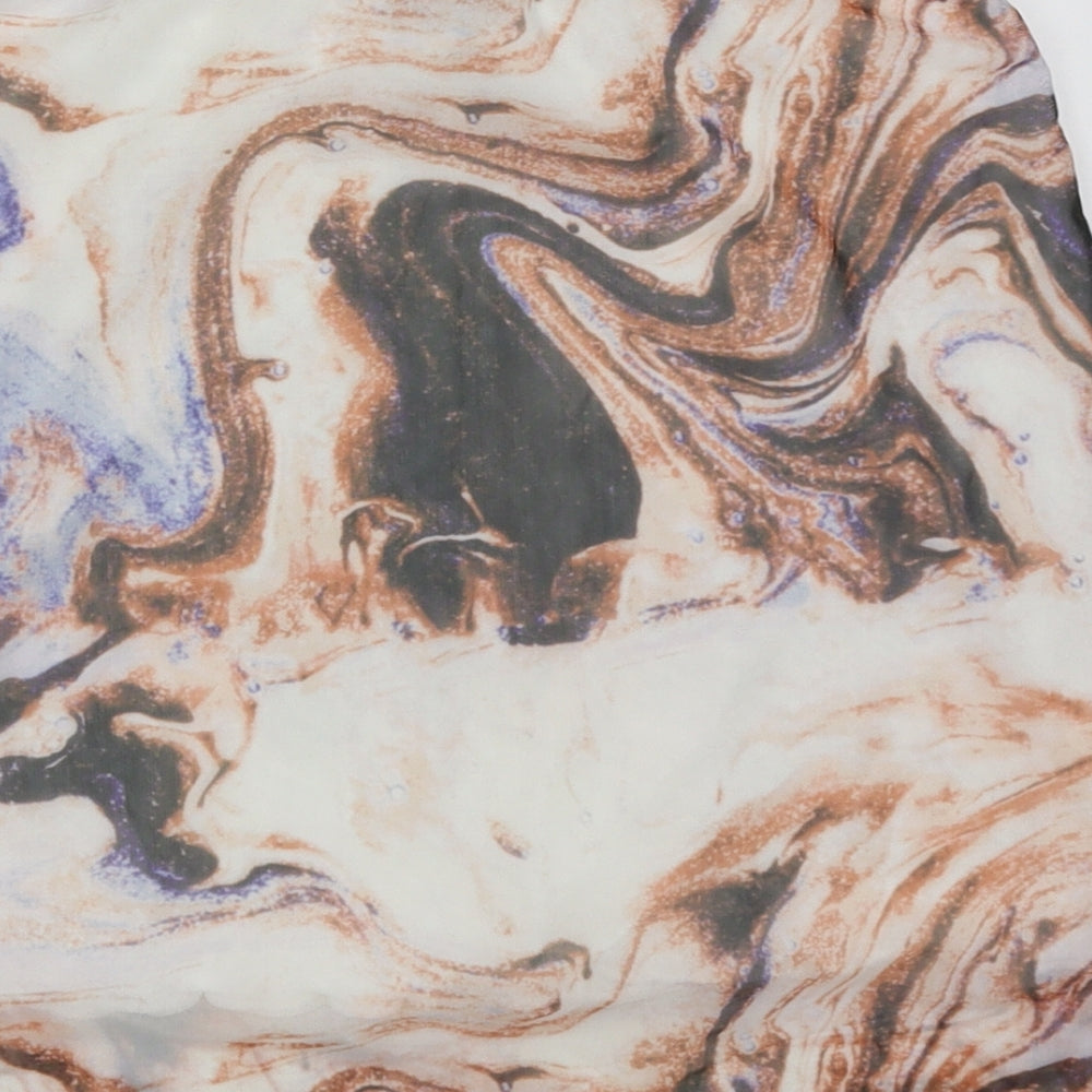 SheIn Womens Orange Geometric Polyester A-Line Skirt Size S