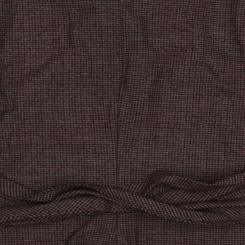 zaar Womens Purple Crew Neck Check Polyester Pullover Jumper Size L