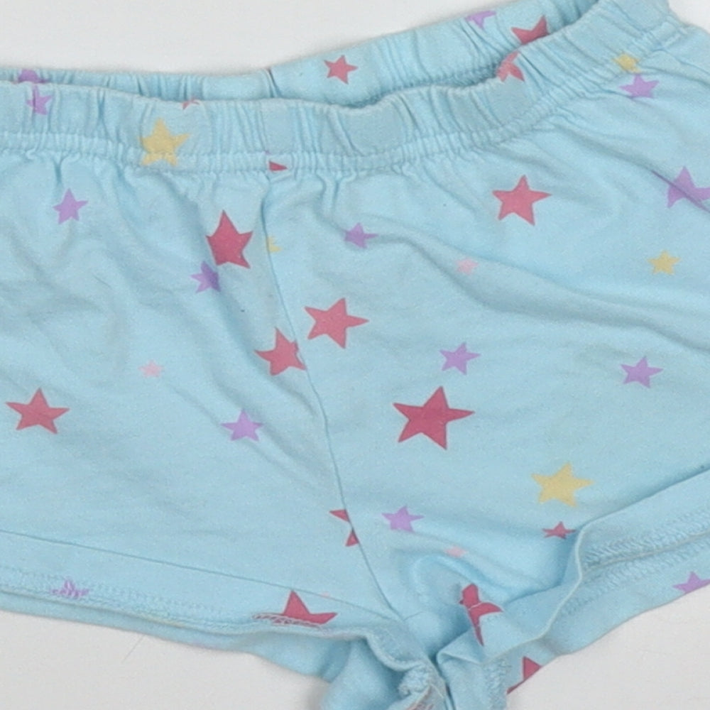 NEXT Girls Blue Geometric Cotton Cami Sleep Shorts Size 3-4 Years Pullover - star pattern