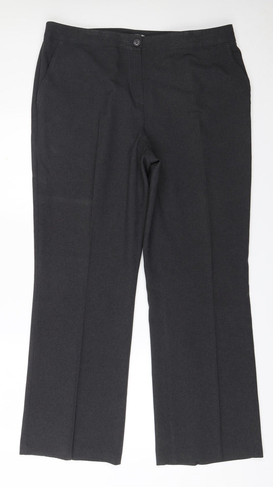 Womens UK Size 18 Marks and Spencer Regular Fit Dress Pants Grey Trousers