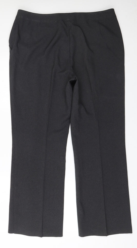 Womens UK Size 18 Marks and Spencer Regular Fit Dress Pants Grey Trousers