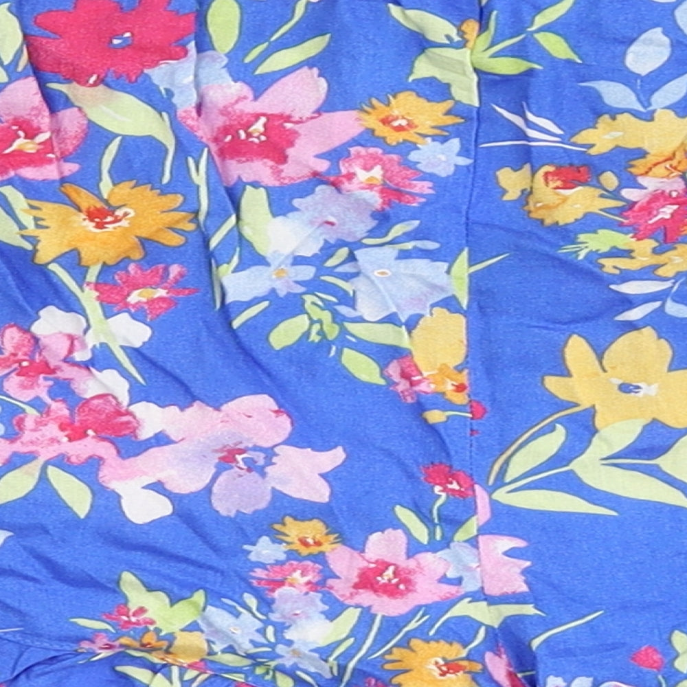 Love to Lounge Womens Blue Floral Polyester Sleep Shorts Size M