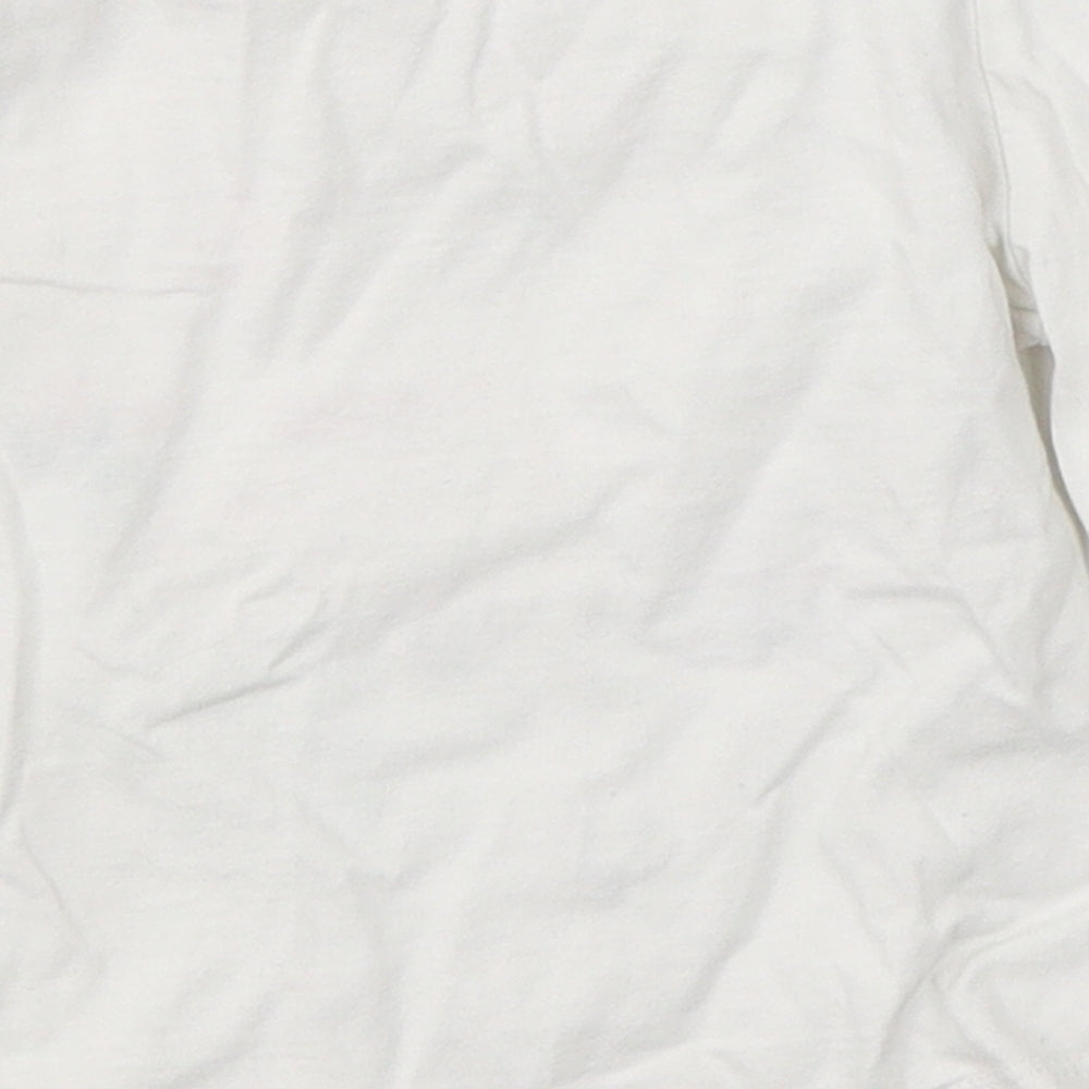 Mini Club Girls White Cotton Basic Casual Size 9-12 Months Round Neck - Flowers