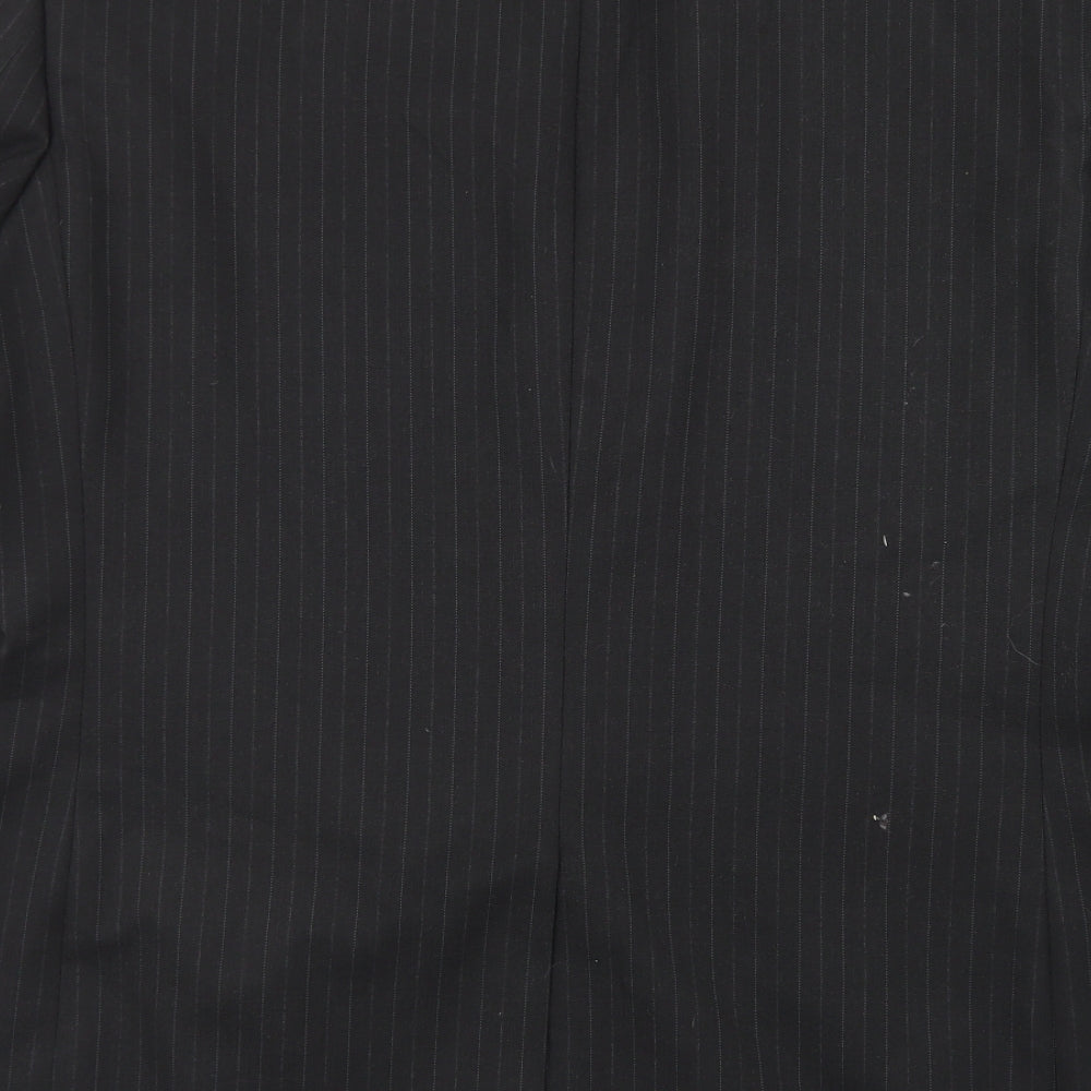 F&F Mens Black Striped Polyester Jacket Blazer Size 44