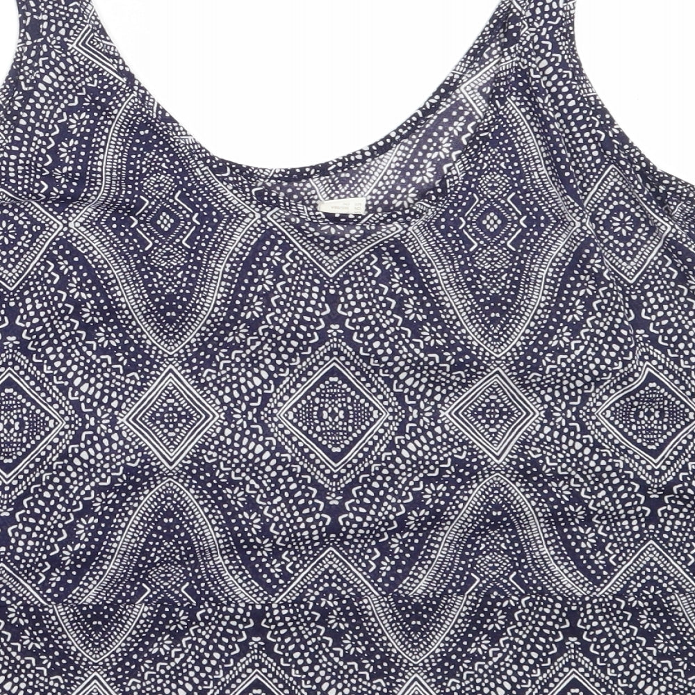 Womens UK Size S H&M Blue Basic Tank