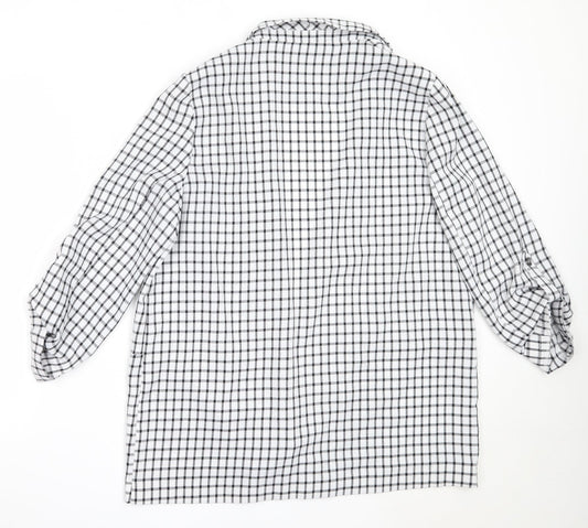 Primark Womens White Check Jacket Size 16